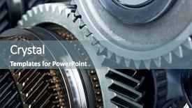  Presentation with gear wheels - Audience pleasing slide deck consisting of gearbox - gear metal wheels close-up backdrop and a seafoam green colored foreground
