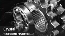  Presentation with bearing - Audience pleasing PPT theme consisting of gears and ball-bearing concept in black and white against black-velvet backdrop and a dark gray colored foreground
