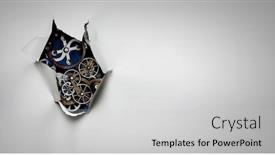  Presentation with gears - PPT theme featuring gears-and-cogs-macro-mixed background and a light gray colored foreground