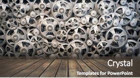  Presentation with gears - Audience pleasing PPT layouts consisting of gears and cogwheels backdrop and a dark gray colored foreground