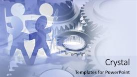 Presentation with gears - Audience pleasing presentation theme consisting of gears and team teamwork concept backdrop and a light blue colored foreground