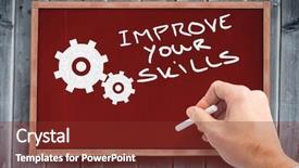  Presentation with animation - PPT theme consisting of gears animation - hand writing with a white background and a tawny brown colored foreground