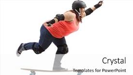  Presentation with healthy workplace full length side view - Slide deck enhanced with gears body - full length profile shot background and a white colored foreground