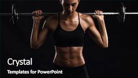  Presentation with lifting weights - Slide set consisting of gears body - shot of a beautiful young background and a black colored foreground