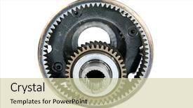  Presentation with chains - Cool new theme with gears chains cogs teeth spline backdrop and a soft green colored foreground