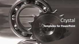  Presentation with titanium - Slides with gears cogs and ball-bearing against titanium background and a dark gray colored foreground