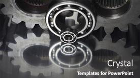  Presentation with reflecting - Slide deck featuring gears-cogs-and-ball-bearings background and a dark gray colored foreground