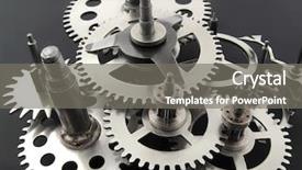  Presentation with clock - Slide deck having gears from clock work background and a gray colored foreground