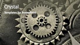  Presentation with mechanism - Audience pleasing presentation theme consisting of gears from old mechanism backdrop and a  colored foreground