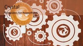  Presentation with floral border over white - Amazing presentation theme having gears globe - gear with symbols over white backdrop and a coral colored foreground