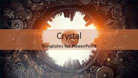  Presentation with mechanical gear mechanism team work - Cool new PPT theme with gears globe - metal gear mechanism mixed media backdrop and a  colored foreground