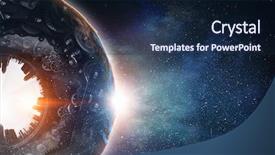  Presentation with mechanical gear mechanism team work - Cool new PPT theme with gears globe - metal gear mechanism backdrop and a navy blue colored foreground