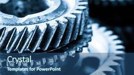  Presentation with heavy industry - Presentation theme having gears grunge cogwheels real engine background and a ocean colored foreground