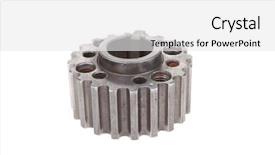  Presentation with stainless steel abstract - Colorful PPT layouts enhanced with gears isolated over white background backdrop and a  colored foreground