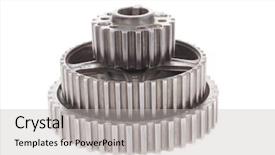  Presentation with stainless steel abstract - Beautiful slide set featuring gears isolated over white background backdrop and a  colored foreground