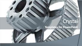  Presentation with stainless steel abstract - Amazing presentation theme having gears isolated over white background backdrop and a gray colored foreground