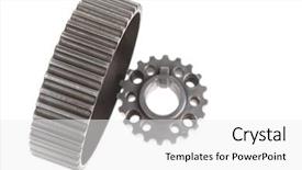  Presentation with stainless steel abstract - PPT theme enhanced with gears isolated over white background background and a white colored foreground