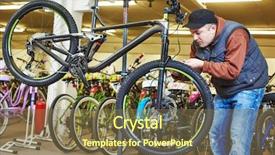  Presentation with maintenance - Slide set featuring gears keys - bike maintenance mechanic serviceman repairman background and a violet colored foreground