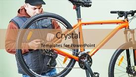  Presentation with mechanic - Presentation theme enhanced with gears keys - mechanic serviceman repairman installing assembling background and a coral colored foreground