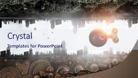  Presentation with mechanical gear mechanism team work - Presentation consisting of gears keys - metal gear mechanism background and a  colored foreground