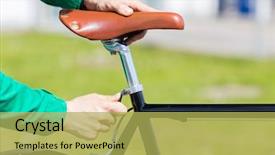  Presentation with electric vehicle high voltage - Beautiful PPT layouts featuring gears keys - people vehicle eisure and lifestyle backdrop and a yellow colored foreground