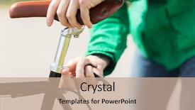  Presentation with vehicle - Presentation design enhanced with gears keys - people vehicle eisure and lifestyle background and a  colored foreground