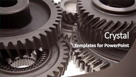  Presentation with gears - PPT theme enhanced with gears meshing together over white background and a  colored foreground