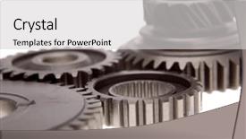  Presentation with gears - Amazing slides having gears meshing together over white backdrop and a  colored foreground