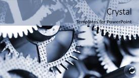  Presentation with navy blue and gold - Amazing slides having gears motion - blue gear shallow dof backdrop and a light blue colored foreground