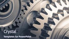  Presentation with gear wheels - PPT theme having gears motion - engine gear wheels industrial background background and a tawny brown colored foreground