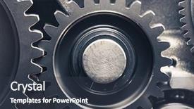  Presentation with gear wheels - Presentation design having gears motion - engine gear wheels industrial background background and a tawny brown colored foreground