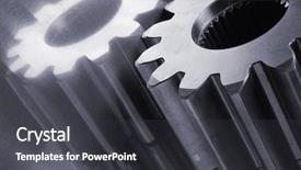  Presentation with titanium - Presentation theme with gears reflecting in titanium in bluish tint background and a dark gray colored foreground