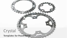  Presentation with mountain bike - Slides consisting of gears-sprockets-and-chain background and a white colored foreground