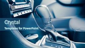  Presentation with speed - Presentation design consisting of gearstick of speed shift selector background and a ocean colored foreground