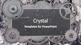  Presentation with blank album frames old - Cool new PPT theme with gearwheel - dark metal blank old label backdrop and a dark gray colored foreground