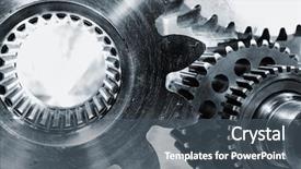  Presentation with titanium - Slides having gearwheel - gears and cogwheels titanium background and a dark gray colored foreground