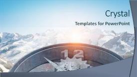  Presentation with time - Slide deck enhanced with gearwheel - when time is passing mixed background and a light blue colored foreground