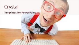  Presentation with geek - Beautiful theme featuring geek - -line chatting backdrop and a lemonade colored foreground