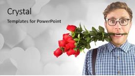  Presentation with valentines - Cool new PPT theme with geek - digital composite of valentines man backdrop and a light gray colored foreground