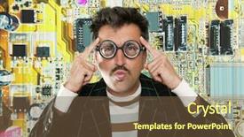  Presentation with electronic engineer - Theme enhanced with geek - genius nerd electronic engineer tech background and a tawny brown colored foreground
