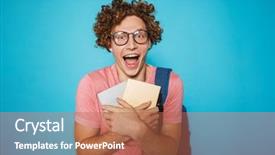  Presentation with smart cctv - Cool new PPT layouts with geek - photo of smart student guy backdrop and a red colored foreground