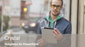  Presentation with geek - Presentation theme consisting of geek - young man with yellow glasses background and a gray colored foreground