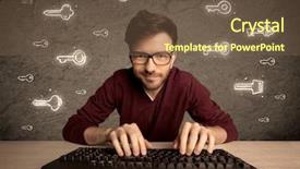  Presentation with geek - PPT theme enhanced with geek working online hacking login background and a tawny brown colored foreground