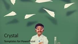  Presentation with green chalkboard - Beautiful PPT layouts featuring geeks paper - cute pupil dressed up backdrop and a ocean colored foreground