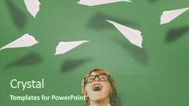  Presentation with green chalkboard - Slide deck having geeks paper - cute pupil dressed up background and a  colored foreground