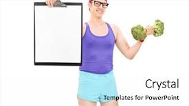  Presentation with athlete injuries - Presentation design featuring geeks paper - nerdy athlete holding a clipboard background and a  colored foreground