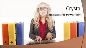  Presentation with worker - PPT layouts consisting of geeks paper - pretty office worker background and a white colored foreground