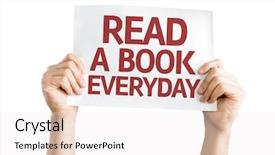  Presentation with tarot card spread reading - Beautiful PPT theme featuring geeks paper - read a book everyday card backdrop and a sky blue colored foreground