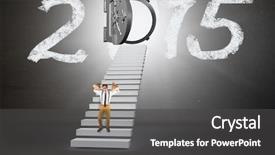  Presentation with paper bag vs plastic bags - Slides consisting of geeky businessman holding paper bags background and a dark gray colored foreground