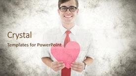  Presentation with car body repairer holding - Theme having geeky hipster holding heart card background and a  colored foreground